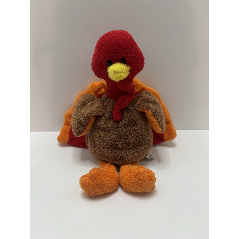 Ty PLUFFIES - GOBBLE Turkey 9" Lovey Plush Stuffed Toy 2007 T4